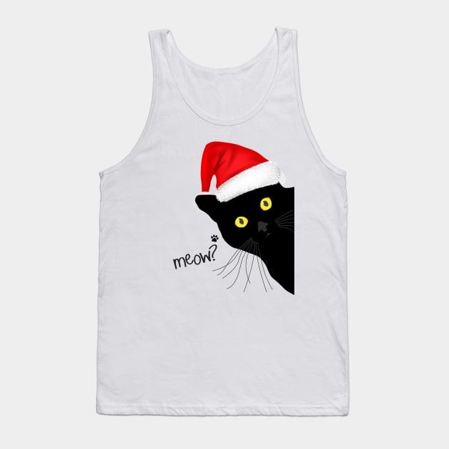 Black Cat Santa Tank Top by KneppDesigns